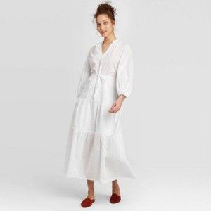 Boho Tiered Swiss Dot Midi Maxi Dress NWT Summer